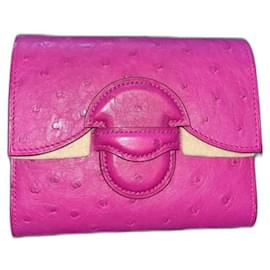 Portafoglio Hermès Portfolio 1938 in Pelle di Struzzo Viola