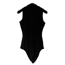 Body Asos Negro de Cuello Alto Sin Mangas Algodón Talla 36