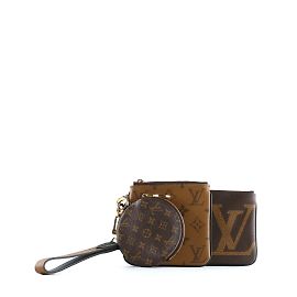 LOUIS VUITTON - Pochette tripla in tela monogramma
