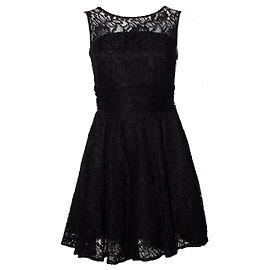 Autre Marque Flávio Castellani, vestido preto de renda linha A