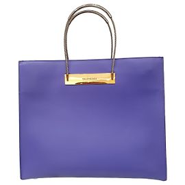 Borsa Balenciaga Shopping Bag Plat Cable Pelle Viola