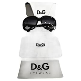 D&G Oversize Sonnenbrille Schwarz Kunststoff