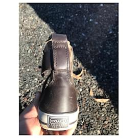 Sneakers Coach in pelle marrone camel