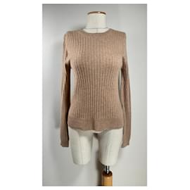 Pulôver de cashmere canelado gola redonda camel Just Cashmere - Autre Marque
