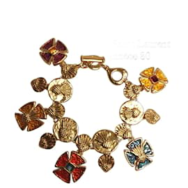 Bracelet à breloques Yves Saint Laurent en argent ananas et émail