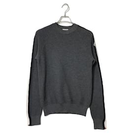 Moncler dreifarbiger Strickpullover aus Wolle grau
