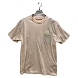 Moncler T-Shirt mit Logo-Patch rosa Baumwolle