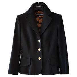 Dolce & Gabbana DOLCE&GABBANA KURZE EINREIHIGE JACKE AUS WOLLCANVAS .