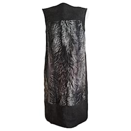 Longchamp Kleid aus Seide und Mohairwolle Animal Print Braun