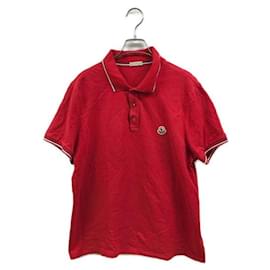 Polo Moncler con toppa rossa in cotone