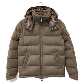 Casaco Moncler Enèvre de lã marrom masculino