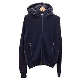 Giacca in maglia Moncler blu navy lana nylon