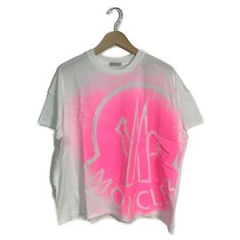 T-shirt Moncler Girocollo Rosa Bianca Cotone