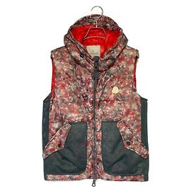 Gilet Moncler Greensand Rosso Grigio Nylon