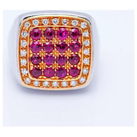 Goldring mit Diamanten und Rubinen - Autre Marque