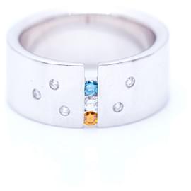 Autre Marque Goldring mit weißen und ausgefallenen Diamanten