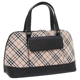 BURBERRY Borsa a mano Nova Check Nylon Tela Beige Auth ep2098