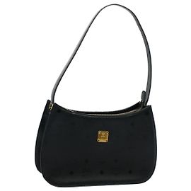 MCM Vicetos Logogram Umhängetasche PVC Leder Schwarz Auth am5162