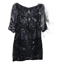 Vestido de lentejuelas negro French Connection