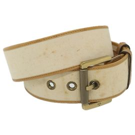 GUCCI Gürtel aus Canvas 30,3""""""""""-32,3"""""""""" Beige Braun 109327 Auth ti1278