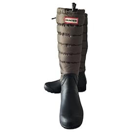 Botas Hunter de borracha pretas e cáqui