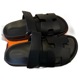 Sandali Hermès Cyprus in pelle nera