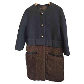 Louis Vuitton Mantel aus Wolle und Kaschmir braun dunkelgrau