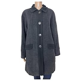 Weill Mantel aus Wolle und Angora Schwarz Grau