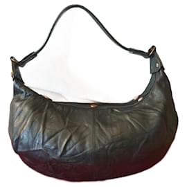 Lancel Handtasche aus Effektleder 3D Schwarz Dunkelbraun