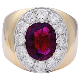 inconnue Ring Ring, gelbes Gold, WEISSES GOLD, Rubine und Diamanten.