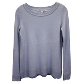 Diane Von Furstenberg Rundhalspullover aus hellblauem Kaschmir
