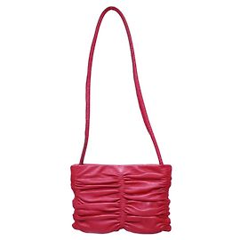 Gianfranco Ferré Borsa a tracolla piccola plissettata drappeggiata in pelle rossa Gianfranco Ferre