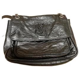 Autre Marque Borsa a mano Nikki in pelle nera