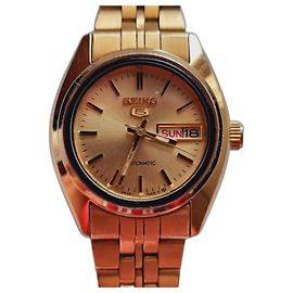 Autre Marque SEIKO 5 690087 goldene Damenuhr aus Edelstahl