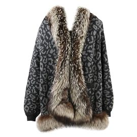Cardigan Valentino in cashmere e pelliccia di volpe