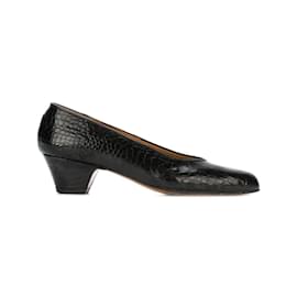 Fendi glänzende schwarze Lederpumps