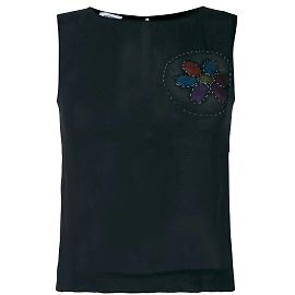 Canotta Moschino in seta nera