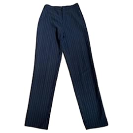 Pantalones Irié de lana gris oscuro con rayas