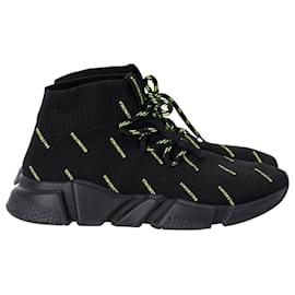 Sneakers Balenciaga Speed Lace-Up All Over Print in poliestere nero