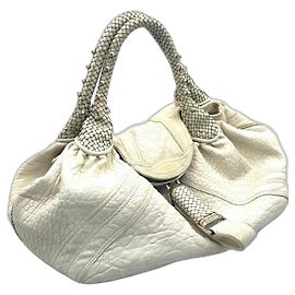 Borsa a mano Fendi Puerto Banus in pelle bianca