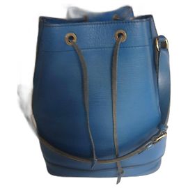 Borsa a secchiello Louis Vuitton Noe in pelle Epi blu