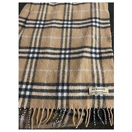 Sciarpa Burberry Scotland beige in pelle di agnello
