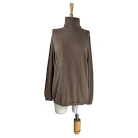 Donna Lane Pullover Braun Baumwolle Kaschmir Angora - Autre Marque