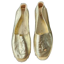 Espadrillas Yves Saint Laurent Cob Gold in pelle dorata