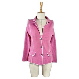 Fabiana Filippi Strickjacke Blazer aus Kaschmir und Wolle Rosa