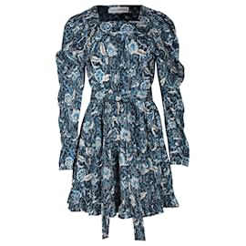 Ulla Johnson Minivestido Nailah con estampado floral en algodón azul