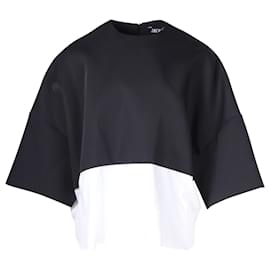 Jacquemus Le T-Shirt Chemise Colorblock T-Shirt aus marineblauer Baumwolle