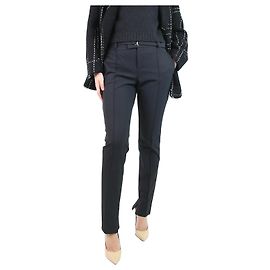 Bottega Veneta Schwarze, maßgeschneiderte Hose mit Gürtel und Seitenschlitz – Größe UK 10