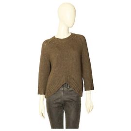 Theysken's Theory Theyskens' Theory Maglione lavorato a maglia in misto lana merino e alpaca verde oliva Taglia superiore P