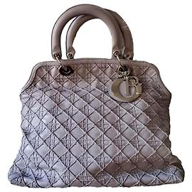Borsa a mano Christian Dior Granville in pelle grigia